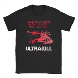 Hell T-Shirts for Men Ultrakill Humorous High Quality Cotton Tees Crewneck Short Sleeve T Shirts Printing Clothes Streetwear
