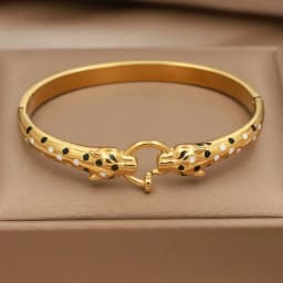 316L Classic Stainless Steel Unique Leopard Open Bracelet for Women Elegant Bangles Rust-proof Animal Bangle Wrist Jewelry