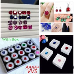 Boxed Pigeon Blood Red Ruby Lab Grown Ruby Loose Gemstones Top Quality Stones for Jewelry Accessories and Collections DIY Gems