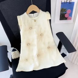 Bear Leader 2-7 Years Summer New 3D Flower Vest Dress Girl's Princess Dresses Baby Kids Clothing Wedding Party Elegent Clothes