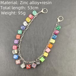 2026 New Model DIY Lucky Colorful Dice Pants Chain Fashionable Men And Women One's Waist Luxury Accessories Hip Hop Key Chain