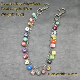 2026 New Model DIY Lucky Colorful Dice Pants Chain Fashionable Men And Women One's Waist Luxury Accessories Hip Hop Key Chain