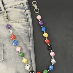 2026 New Model DIY Lucky Colorful Dice Pants Chain Fashionable Men And Women One's Waist Luxury Accessories Hip Hop Key Chain