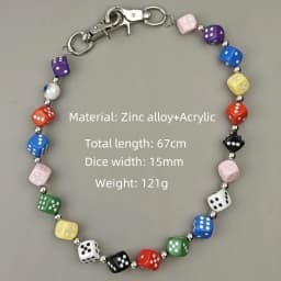 2026 New Model DIY Lucky Colorful Dice Pants Chain Fashionable Men And Women One's Waist Luxury Accessories Hip Hop Key Chain