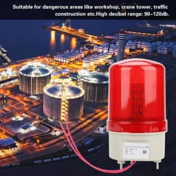 LED Revolving Flash Light Rotation Strobe Siren Beacon Beeper Warning Sound Emergency Signal Alarm Lamp for Guard Post Vehicle