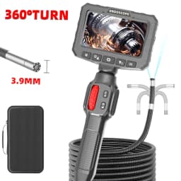 Two-Way Articulating Borescope Camera with Light: 3.9mm/6mm Industrial Endoscope Inspection Camera with Articulated Prob
