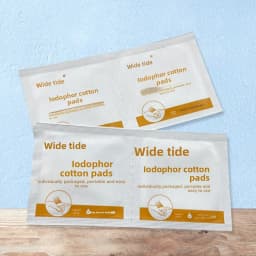 Disposable Povidone Iodine Cotton Pads - Bulk Pack Home & Travel Use Disinfection & Debridement Sterile Cleaning Wipes