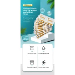 Disposable Povidone Iodine Cotton Pads - Bulk Pack Home & Travel Use Disinfection & Debridement Sterile Cleaning Wipes