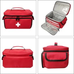 Portable Double‑Layer First Aid Bag Empty Large Capacity Medical Storage Bag Travel Home Outdoor Emergency Medicine Organizer