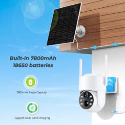 HD 8MP Wireless Solar Camera Outdoor WiFi PTZ IP Camera Built-in Battery Video Surveillance Camera Long Time Standby iCsee APP