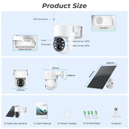 HD 8MP Wireless Solar Camera Outdoor WiFi PTZ IP Camera Built-in Battery Video Surveillance Camera Long Time Standby iCsee APP