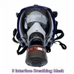 3 ports Multipurpose Full Gas mask spherical Super clear Fully sealed Protective mask Spray paint Industrial pollution gas mask
