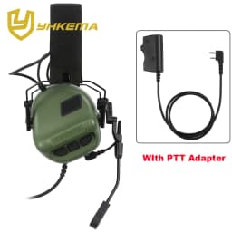 2026 NEW YHKEMA E70 Shooting Earmuffs Tactical Noise Reduction Headset with Helmet ARC Rail Adapter with Kenwood PTT Adapter