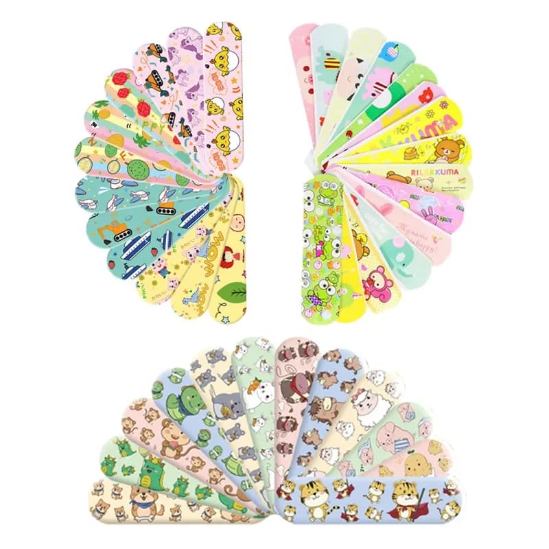 120pcs/set Round Strip Shape Band Aid First Aid Wound Plaster Skin Dressing Patch for Children Adults Adhesive Bandages Kawaii