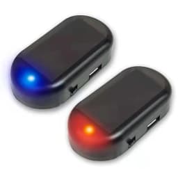 Solar Powered Car Fake Security Light Blue/Red Light Simulated Dummy Alarm LED Fake Security Light Wireless Strobe Signal Alarm