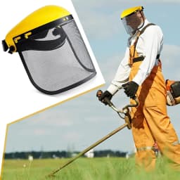 Stainless Steel Garden Grass Trimmer Safety Helmet Hat With Full Face Mesh Splash Proof Face Screen Safety Protective Mask