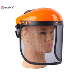 Stainless Steel Garden Grass Trimmer Safety Helmet Hat With Full Face Mesh Splash Proof Face Screen Safety Protective Mask