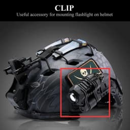 BOOIU Tactical Helmet Flashlight Holder 25mm Multi-Angle Led Flashlight Clip Fast Helmet Accessories Mount Side Rail With Wrench