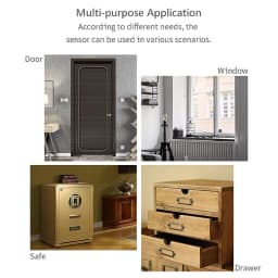 Tuya WiFi Door Open Close Detector Black Smart Life APP Door Window Sensor Home Security Protection Compatible Alexa Google Home