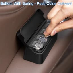 Black 4 Slots Coin Dispenser In Car Coin Holder Sorter Collector With Spring Mini Portable Storage Safe Box For Shop Outdoor Car