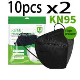 50/100pcs Black and White Masks Adult KN95 Masks Facial Travel Use Dustproof 5-Layer Breathable Design Adjustable Nose Bridge