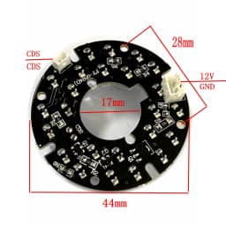 90 degrees CCTV Accessories infrared light 24 Grain IR LED board for Surveillance cameras night vision diameter 44mm