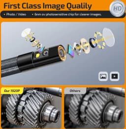 360 ° Rotating Dual-Lens Endoscope, 3.9MM 5-Inch IPS Endoscope Inspection Camera, Automotive Mechanical Industrial Endoscope