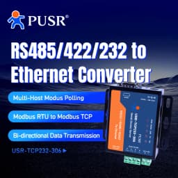 PUSR RS485 RS232 RS422 to Ethernet Converter Modbus RTU to TCP Gateway Serial Device Server USR-TCP232-306
