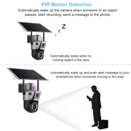 10x Zoom 4G SIM Solar Camera Outdoor 6K 12MP Three Lens HD Night Vision IP Surveillance Camera Security Protection PTZ CCTV Cam