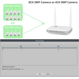 Mini WiFi NVR 8CH 3MP 4CH 5MP H.265 Wireless Network Video Recorder For 5MP WIFI Surveillance Security Camera Onvif Compatible