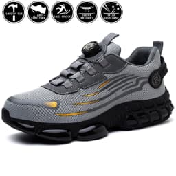 Indestructible Steel Toe Work Shoes for Men Women Rotating Button Safety Shoes Lightweight Construction Work Safety Shoes