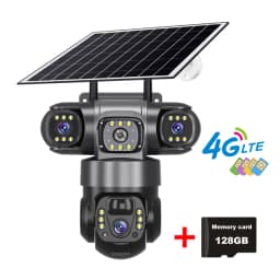 V380 Pro 12MP 10X Zoom Triple Lens 4G Solar Camera Outdoor Three Screen PIR Motion Detection Security Surveillance CCTV Cameras