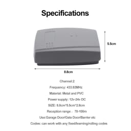 Universal Garage Gate Door Receiver 2CH 433,92Mhz Remote Control Switch 433MHz Receiver For Multi Brand