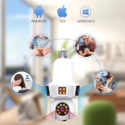 6MP V380Pro Dual Lens E27 Full Color Wireless PTZ IP Dome Camera AI Humanoid Detection Home Security CCTV Baby Monitor