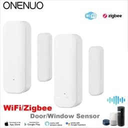 WiFi or Zigbee Window Door Sensor With Battery Smart Home Security Alarm System Voice Control Via Alexa Google Home Smart
