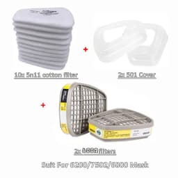 Organic 6001/6002 Filter Cartridge 5N11 Dustproof Cotton Fit For 3M 6200/7502/6800 Gas Mask Chemical Painting Spray Respirator