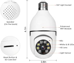 4MP E27 Bulb Camera WiFi Indoor Video Surveillance Home Security Full Color Night Vision AI Auto Human Tracking ICSEE APP 1080P