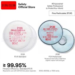 2135/2138 P3 R Particulate Filter with Nuisance Level for 3m 6800 7502 6200 Series Respirator Dust Mask