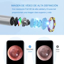 Wireless Otoscope Ear Camera 3.9mm 1080P HD WiFi Ear Scope with 6 LED Lights for Kids and Adults Support Android and iPhone