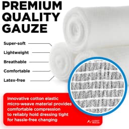 Premium Gauze Rolls 12-24 Pack 3-4' X 4.9yd Breathable Rolled Gauze Wrapped Bonus Tape First Aid Conforming Gauze Wrap Wounds
