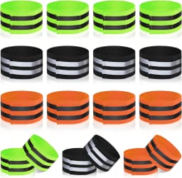 Warning Reflective Bands Elastic Armband Wristband Reflector Tape Ankle Leg Safety Straps for Night Cycling Running Fishing 2Pcs