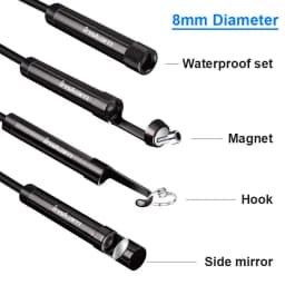 Borescope Accessories,Hook Magnet Side View Mirror Protective Cap Set for 3.9mm 5.5mm 8mm Lens Endoscope Camera