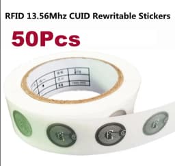 13.56mhz CUID changeable S50 1K RFID Sticker Wet Inlay NFC tag Sector 0 Block 0 UID Rewritable Proximity Card Copy Badge Clone