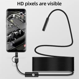 KERUI New 7mm Endoscope Camera 3 in 1 Mini Camera Type C/Micro USB/USB-A Interface Inspection Borescope for Android Phones PC