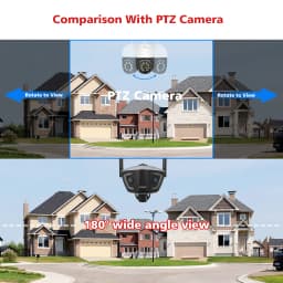 4MP 4G Outdoor Wifi Surveillance Camera POE Dual Lens 180° Ultra Wide Angle Color Night Vision Security Camera Camhipro APP