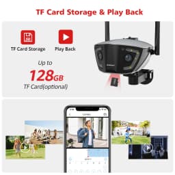 4MP 4G Outdoor Wifi Surveillance Camera POE Dual Lens 180° Ultra Wide Angle Color Night Vision Security Camera Camhipro APP