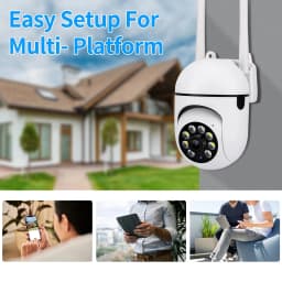 8MP Wireless IP Outdoor Security Surveillance Camera PTZ with 4X Zoom AI Human Tracking Two-way Audio HD Night Vision Color