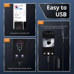 1920P HD 3 in 1 Endoscope Camera for iPhone Android Type-C HD IP67 Waterproof Borescope Single/Dual Lens Inspection Camera