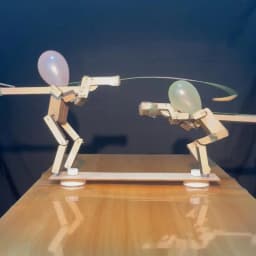 DIY Ultimate Balloon Popping Duel Bamboo Man Double Person EDC Portable Outdoor Fighting Prop Creative Tool