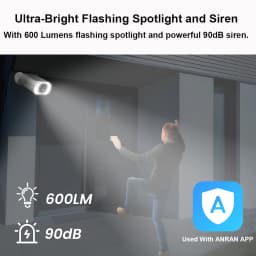 ANRAN Outdoor Solar Security Camera with Battery 3MP 2.4G WIFI Camera Battery Cloud Storage Color Night Vision Can't Add NVR
